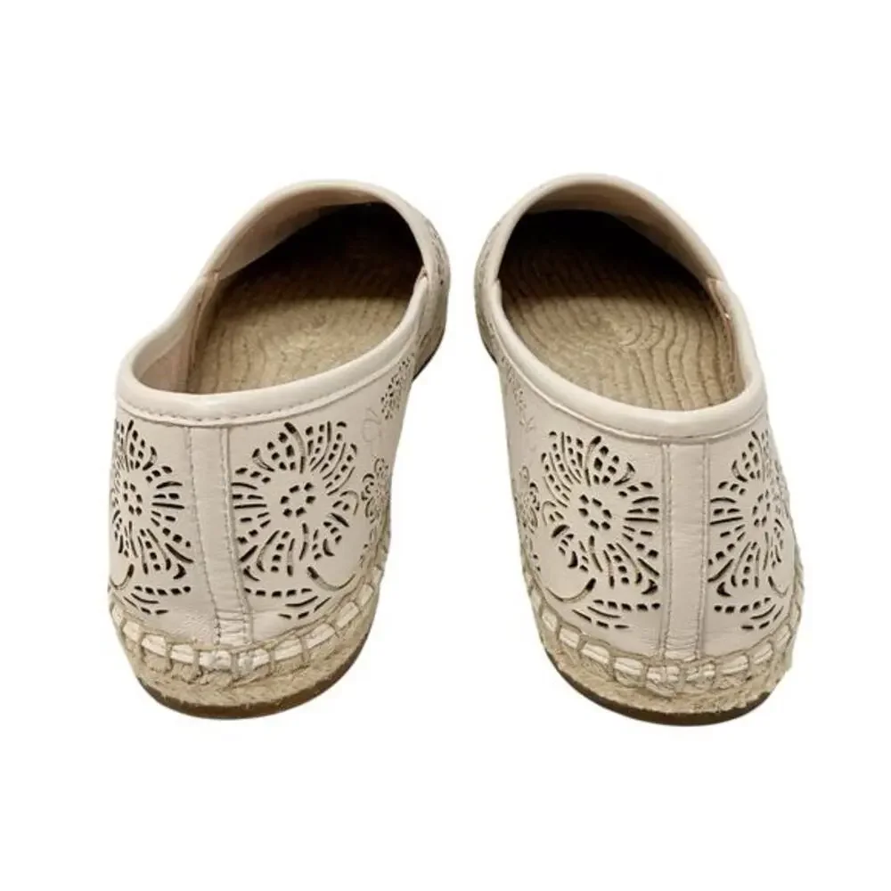 Kate‎ Spade New York Gwen Perforated Floral Espadrille Flats Ivory 10B Boho Chic